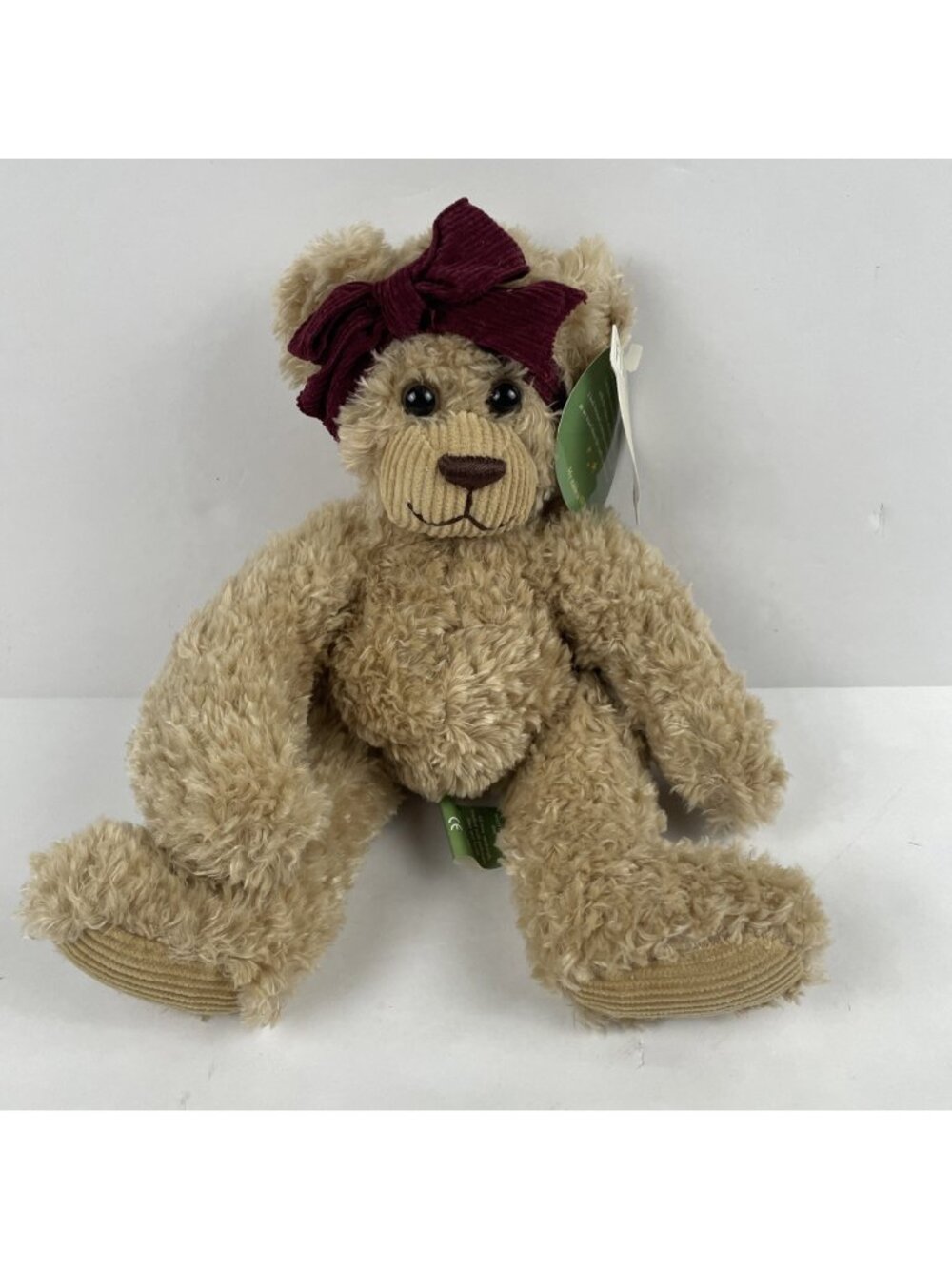 First and Main Tillie Sitting Bear Plush Brown Bead Bottom Soft